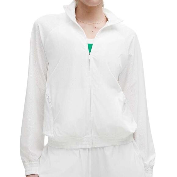 Lululemon Adapted State Perforated Track Jacket White Women's Sz 12 New With Tag - Picture 1 of 11